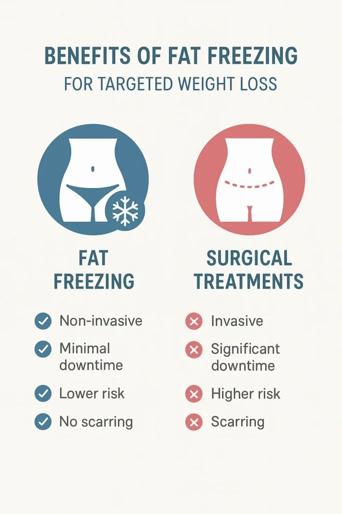 graphic showing the benefits of fat freezing Edinburgh