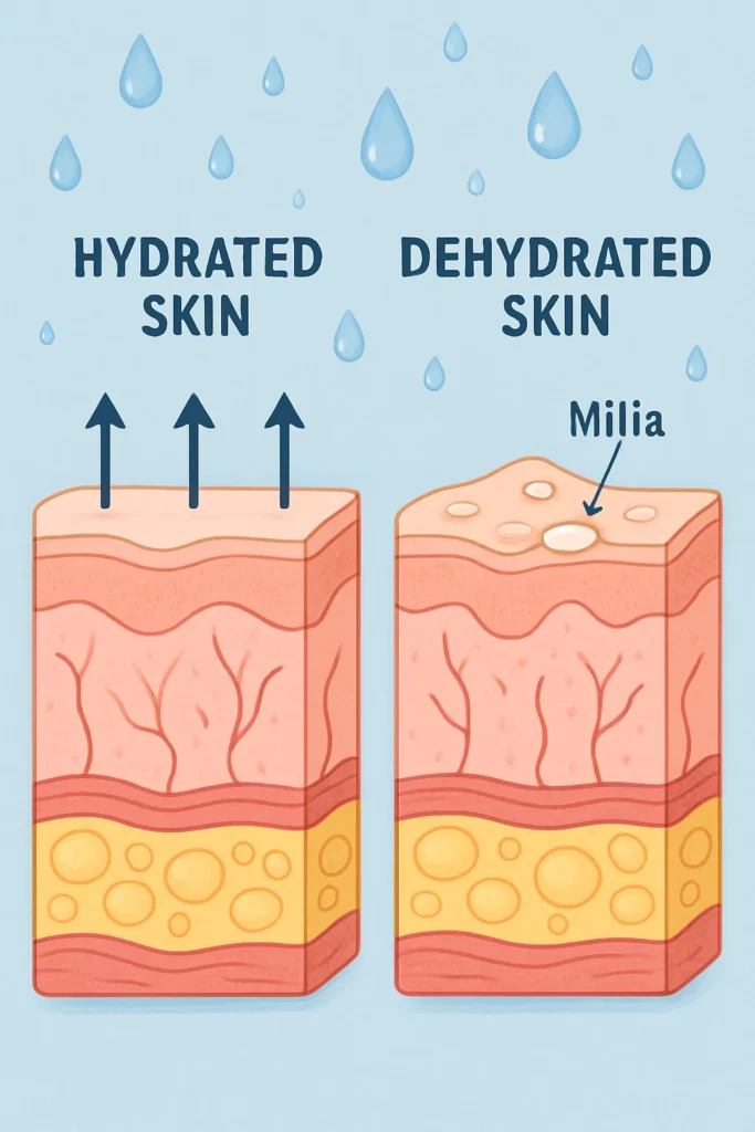 The importance of hydration and milia production Edinburgh