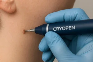 Person receiving skin tag removal Edinburgh