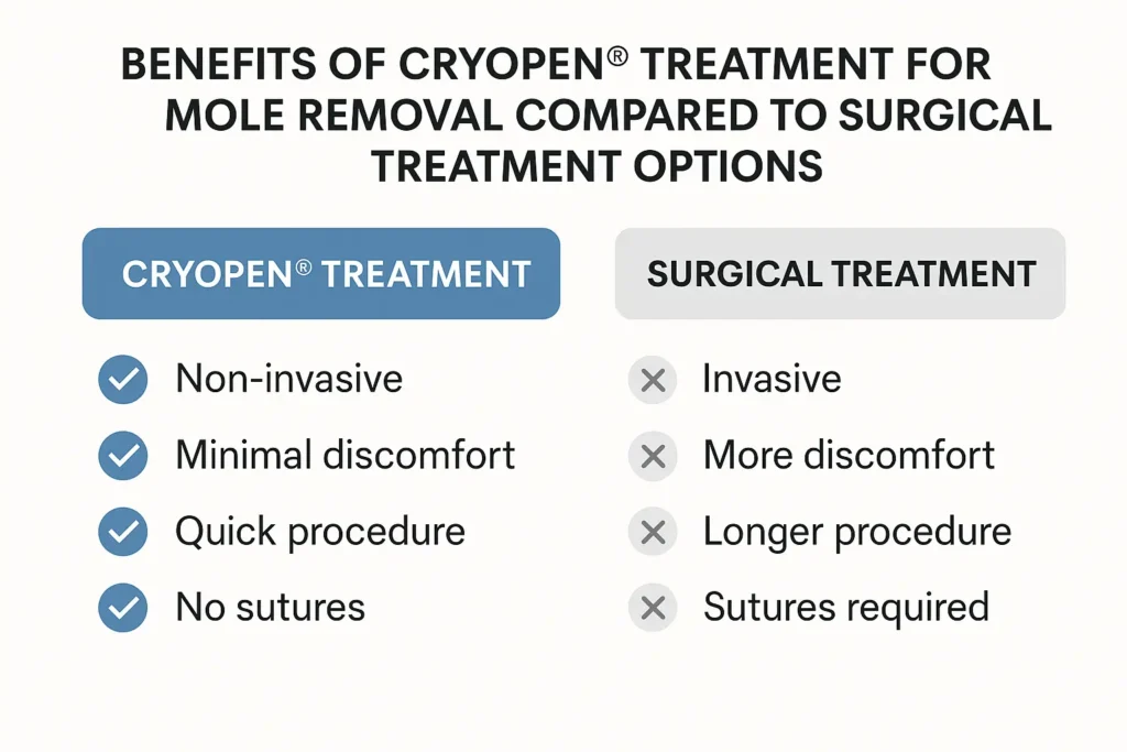 Benefits of facial mole removal Edinburgh - call our team today to book a consultation