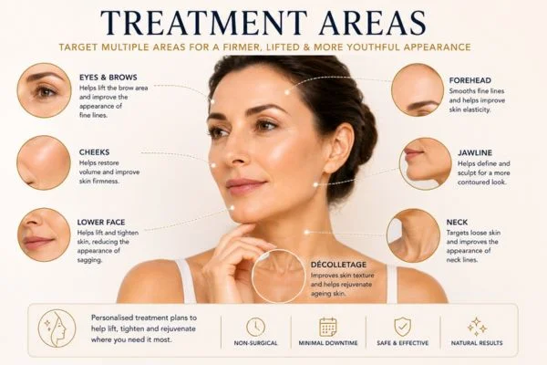 Areas of treatment for the ultimate lift tighten treatment Edinburgh