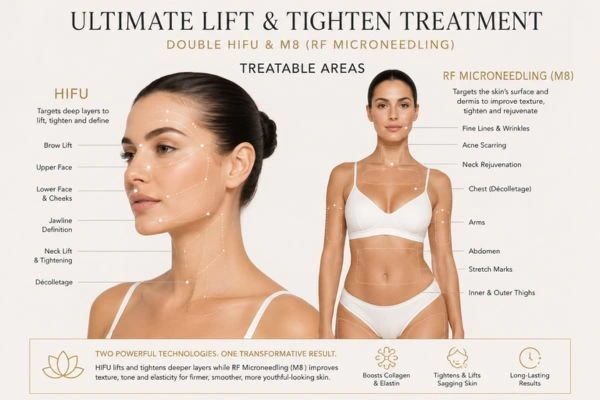 Areas of the body that can be treated - ultimate skin tighten treatment Edinburgh